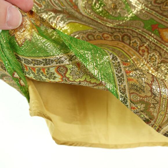 VTG J.Crew Top Womens SZ 6 Silk Gold Metallic Sleeveless Boho Y2K Feminine - Picture 4 of 11